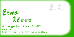 erno kleer business card
